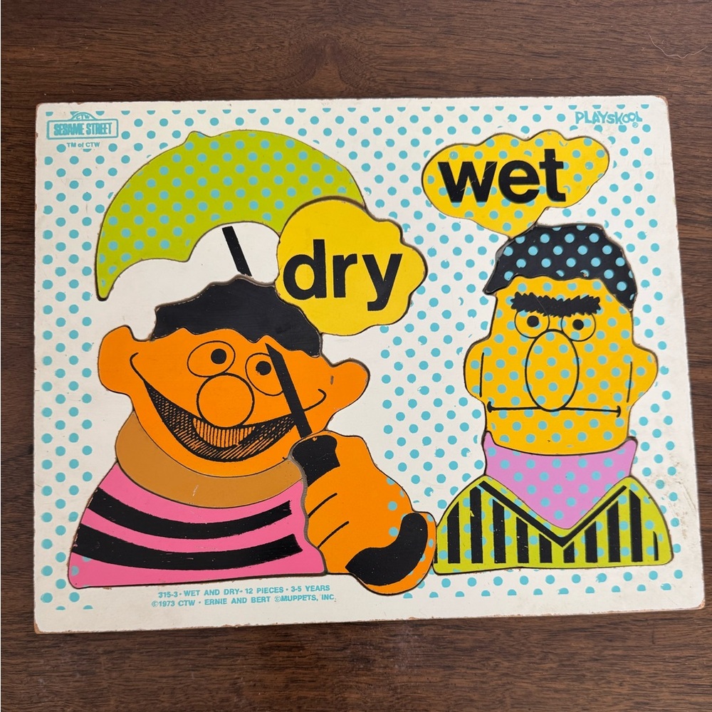Vintage 1973 Sesame Street Playskool Puzzle